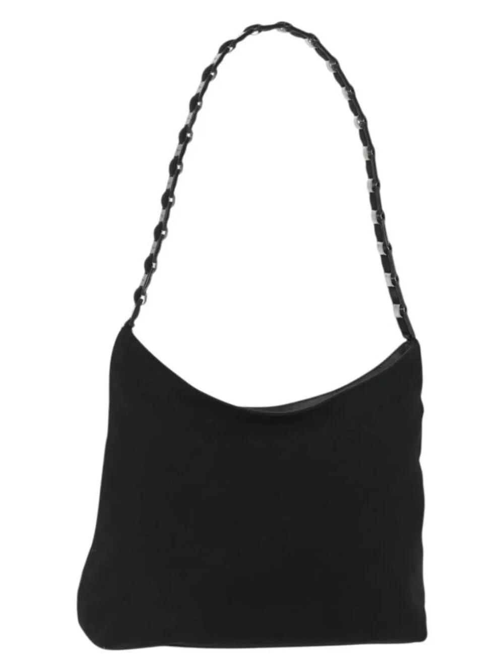 Salvatore Ferragamo Shoulder Bag Canvas Black Silver Auth bs32411